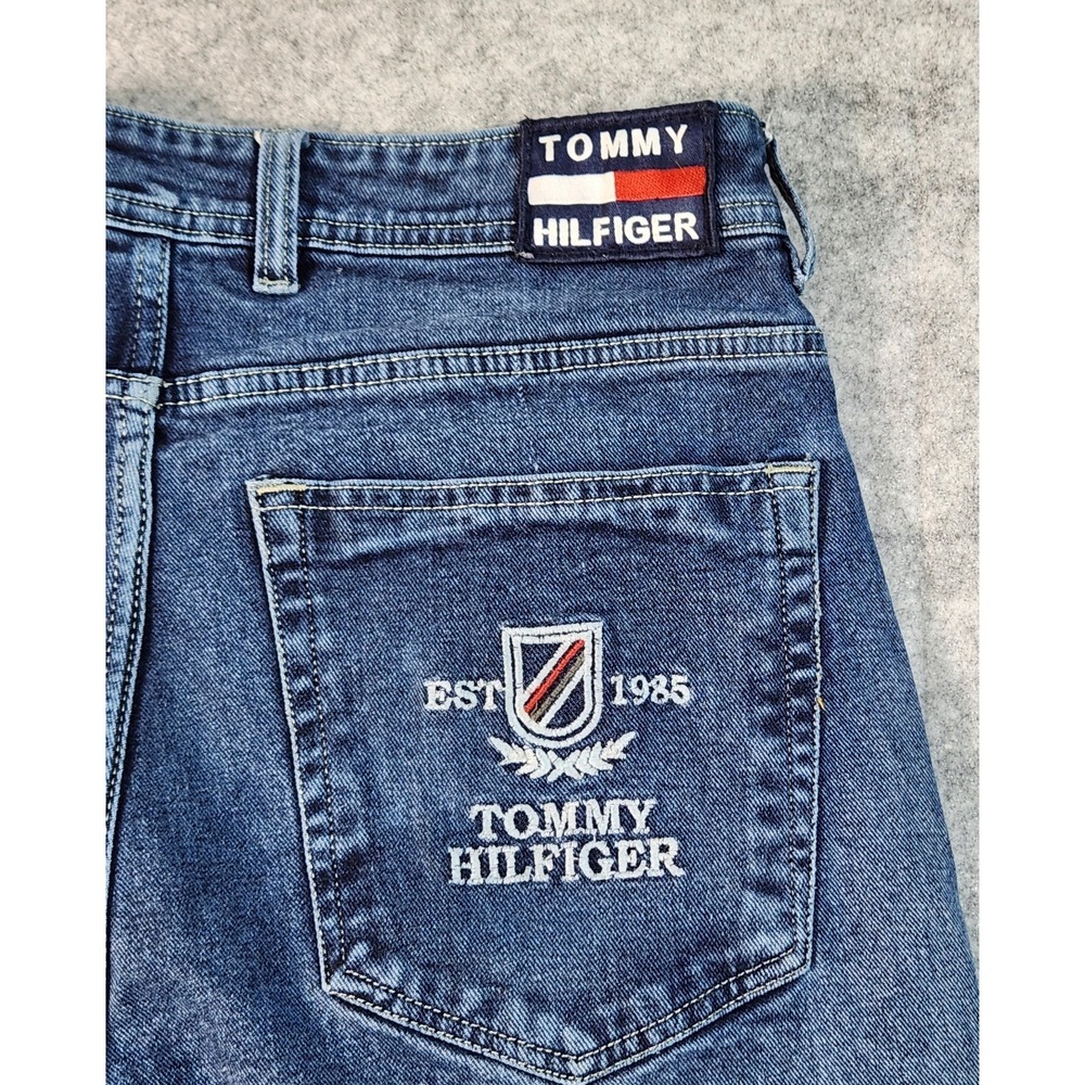tommy hilfiger Jeans Mens 32x25 Blue Straight Regular Cotton Blend Demin